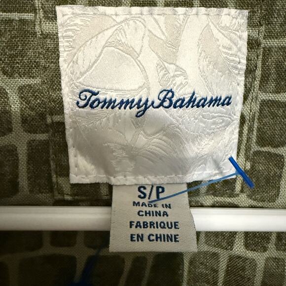 Tommy Bahama Two Palms Crocotiles Linen Jacket Green with Raw Edge size small - Picture 6 of 10